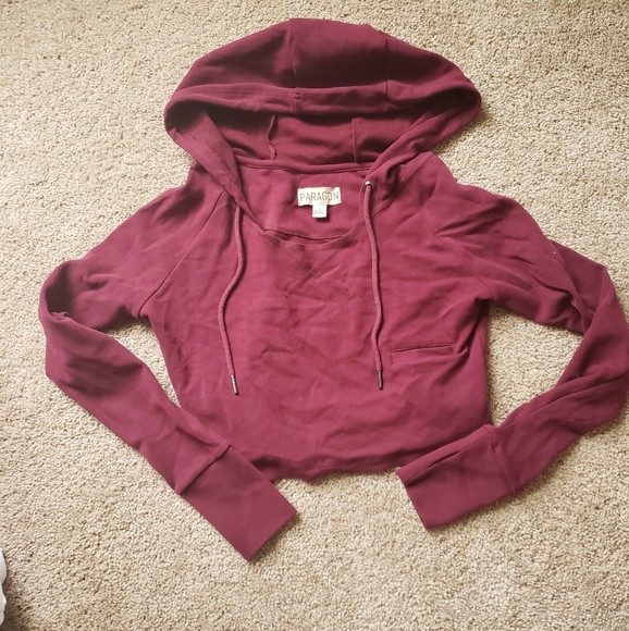 paragon Tops - Nwot crop activewear hoodie maroon small